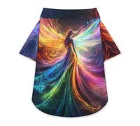Fantasy Angel with Wings Pet Shirt Button Up Summer Clothes Breathable T-Shirt for Small Medium Dogs Cats