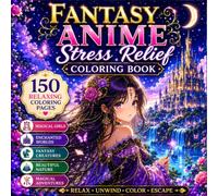 Fantasy Anime Stress Relief Coloring Book: 150 Relaxing Coloring Pages Featuring Magical Girls, Enchanted Worlds, Fantasy Creatures, Beautiful Nature & Magical Adventures