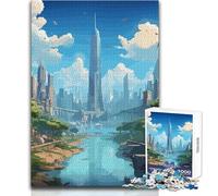 Fantasy Apocalyptic City 1000 Piece Jigsaw Puzzles for Teenagers Educational Mental Focus Game Heartwarming Special Present Idea Size 38x52cm
