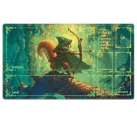 Fantasy Archer Squirrel MTG Playmat, EDGFRTOIO Magical Forest TCG Mat with Game Zones, Tabletop Magic Play Mats 24"x14" Non-Slip Rubber Base for Trading Card Games Battles