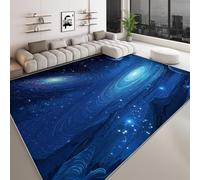 Fantasy Area Rugs Machine Washable Space Blue Spiral Galaxy Rug, Soft Non Slip Living Room Carpets, Luxury Anti Slip Floor Mat Large for Hallway Bedroom Bedside Dining Room 100 x 160 cm