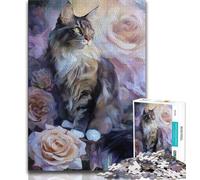 Fantasy Art Cat Jigsaws Puzzles 1000 Pieces for Adults Gifts,Challenging Game And Family Play Wall Decoration Unique Birthday And Xmas Gifts 38x26cm