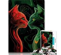 Fantasy Art Cat Puzzles 1000 Pieces for Teenagers,Help The Brain Exercise Addictive Toys to Cultivate Patience Great Gift (38x26cm)