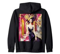 Fantasy Art Deco Lady Zip Hoodie