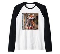 Fantasy Art Deco Panda Raglan Baseball Tee