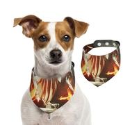 Fantasy Art Fire Dragon Pet Scarf Dog Bandanas Spring Summer Soft Cotton Puppy Scarfs Adjustable Accessories for Small Medium Large Girl Boy Pup Small
