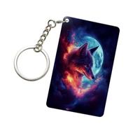Fantasy Art Fox Moon Acrylic Keychain Fashion Key Rings Car Acrylic Chains Tags For Men Women