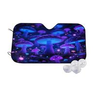 Fantasy Art Mushrooms Purple Wind Sun Shade for Car Sun Visor Foldable Vehicle Sunshade 27.5×51.2 Inch