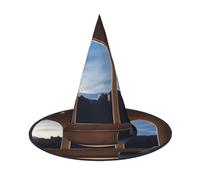 Fantasy art outside the window Halloween Witches Hats Witch Headbands Wizard Hat Costume Accessories Cosplay for Party Masquerade Foldable 2 PCS