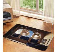 Fantasy Art Outside The Window Pet Feeding Mat Dog Cat Eating Food Absorbent Leather Tablecloth for and Water Bowl Waterproof No Stains Quick Dry Non-Slip 17.72 * 11.8IN