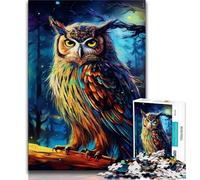 Fantasy Art Owl 1000 Piece Jigsaw Puzzle for Adults And Teenagers,Educational Games Home Decoration Deal As Gifts for The Whole Family (38x26cm)