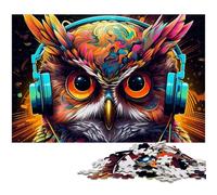 Fantasy Art Owl 1000-Piece Jigsaw Puzzle Wooden Jigsaw Puzzles for Adults for Teenagers & Teens, Ideal Birthday 50x75CM/19.68x29.52inch