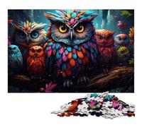 Fantasy Art Owl JigsawPuzzle 1000 Pieces for Adults Wooden Jigsaw Puzzles for Adults Ideal DIY Decor & Brain Teaser Gift 50x75CM/19.68x29.52inch