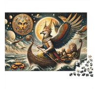Fantasy Artwork Ancient Egyptian Mythology Jigsaw Puzzles Puzzles for Adults Kids. 1000 Pieces Impossible Challenge Toy Educational Game Home Decoration for Educational Games Gifts 52x38cm/1000pcs