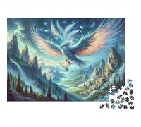 Fantasy Artwork Mythical Bird with Scroll Jigsaw Puzzles Puzzles for Adults Kids. 1000 Pieces Impossible Challenge Toy Educational Game Home Decoration for Adults& Kids Age 14 Years Up 38x26cm/1000p