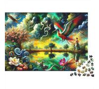 Fantasy Artwork with Mythical Creatures-1 Adult Jigsaw Puzzle, 1000 Pieces, 38x26cm/1000pcs, Screen-Free Family Time, Weekend Leisure And Couples And Families