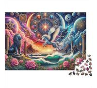 Fantasy Artwork with Mythical Creatures Jigsaw Puzzles Puzzles for Adults Kids. 1000 Piece Great Gifts Challenge Toy Educational Game Home Decoration for Adults& Kids Age 14 Years Up 38x26cm/1000pcs