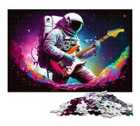 Fantasy Astronaut Puzzle 1000 Pieces Jigsaw Wooden Jigsaw Puzzles for Adults for Home Decor & Holiday Fun 50x75CM/19.68x29.52inch