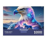 Fantasy Bald Eagle 1000 Piece Jigsaw Puzzle Paper for Adults Magical Blue Wolf Concentration Home Decoration Gift 70x50cm/1000pcs