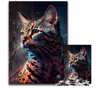 Fantasy Bengal Cat 1000Pc Adults Jigsaw Puzzle Puzzles for Adults for Holidays, Birthdays, And Family Game Nights 50x75CM/19.68x29.52inch