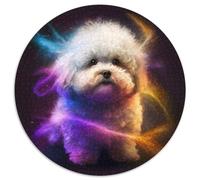Fantasy Bichon Frise 1000-Piece Jigsaw Puzzle Round Paper Puzzles Artwork Decor Intelligence Toy for Family Indoor Games 1000pcs (67.5x67.5cm)