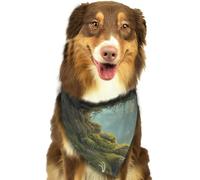Fantasy Big Tree Dog Bandanas Adjustable Kerchief Triangle Bibs Scarf Washable Soft Pet Bandanas for Medium Large Puppy Cats Pet Costume Accessories Decoration