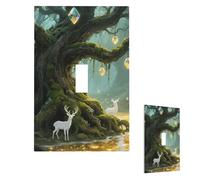 Fantasy Big Tree Wall Plate Cover Modern Decorative 1 Gang Light Switch Cover Unbreakable Receptacle Outlet Covers For Living Room Bedroom Home Decor Single Toggle