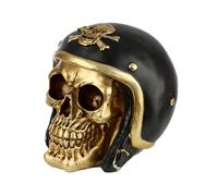 Fantasy Biker Helmet Gold Punk Skull Ornament