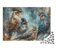 Fantasy Bird Characters 1000 Pieces Starry Owls Recycled Cardboard Jigsaw Puzzle for Puzzle Enthusiasts Family Game Night Collectible Item Missing Piece Guarantee 70x50cm/1000pcs