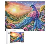Fantasy Bird in Flower Field 500 Piece Jigsaw Puzzle for Teens 14+ After-school Activity Logic Skill Development Gift for Learning 500 PCS