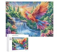 Fantasy Bird Over Waterfall 500 Piece Jigsaw Puzzle for Couples Indoor Game Night Cognitive Interaction Gift for Togetherness 500 PCS