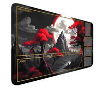 Fantasy Black Lotus TCG Playmat, 24 x 14 inches Game Mat for MTG Trading Card Inked Game Playmats Smooth Surface Battle Game Rubber Collection Cool 05