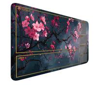 Fantasy Black Lotus TCG Playmat, 24 x 14 inches Game Mat for MTG Trading Card Inked Game Playmats Smooth Surface Battle Game Rubber Collection Cool 06