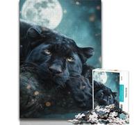 Fantasy Black Panther 1000 Piece Jigsaw Puzzles for Adults Gifts,Decompressing Intellectual Educational Toy Perfect Decoration (38x26cm)
