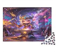 Fantasy Blacksmith Warrior 1000 Piece Jigsaw Puzzle Paper Adult Dream Workshop Scene Jigsaw Puzzle for Adults Relaxing Gift Home Decor Family Time 38x26cm/1000pcs