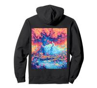 Fantasy Blue Bison Psychedelic Forest Animal Art Pullover Hoodie