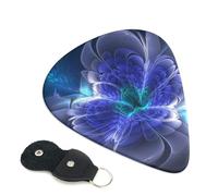 Fantasy Blue Flower Guitar Plectrums, 6 Guitar Plectrums, Printed on both sides for Electric Guitar Bass Ukulele (0.46 mm 0.71 mm 0.96 mm)