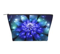 Fantasy Blue Flower Prints Cosmetic Bag for Women Trapezoidal Travel Makeup Bags Zipper Toiletry Bag Accessories Organizer