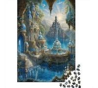 Fantasy Blue Underwater Palace 1000 Piece Jigsaw Puzzle Paper for Adults Relaxation Home Decor 52x38cm/1000pcs
