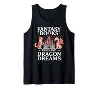 Fantasy Book Dogs and Dragon Dreams - Bookish Creatures Tank Top