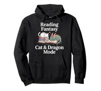 Fantasy Book Fun Tee Lover Cat Dragon Magical Stories Pullover Hoodie