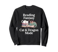 Fantasy Book Fun Tee Lover Cat Dragon Magical Stories Sweatshirt