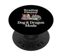 Fantasy Book Fun Tee Lover Dog Dragon Magical Stories PopSockets Adhesive PopGrip