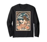 Fantasy Book Lover The Reader Tarot Book Dragon Romantasy Long Sleeve T-Shirt
