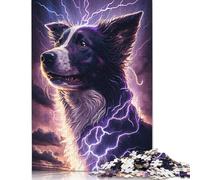 Fantasy Border Collie Wooden Jigsaw Puzzles for Adults, 500 Piece Puzzle Educational Games Jigsaw Puzzle Gifts for Christmas Birthday 500pcs (52x38cm)