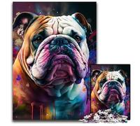 Fantasy Bulldog Jigsaw Puzzles for Adults, 1000 Piece Wooden Puzzles Challenging DIY Brain Teaser for Teenagers 50x75CM/19.68x29.52inch