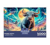 Fantasy BullGargantuan Jigsaw Puzzles for Adults Comprising 1000 Advanced And Ruthlessly Difficult Challenging Puzzle Game Pieces - Forged to Be An Heirloom-Quality Gift Jigsaw Puzzles for Adults And