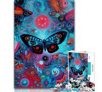 Fantasy Butterfly Jigsaw Puzzles for Adults 1000 Jigsaws,Challenging Game And Family Play with Fully Interlocking Randomly Shaped Pieces 38x26cm