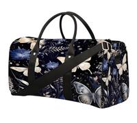 Fantasy Butterfly Leaves Pattern Sports Tote Gym Bag for Men & Women, Water Resistant Foldable Travel Duffel Bag, Lightweight Carry-On Weekender Overnight Bag for Workout Hospital