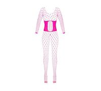 Fantasy By Cottelli Women Crotchless Catsuit Pink S/L